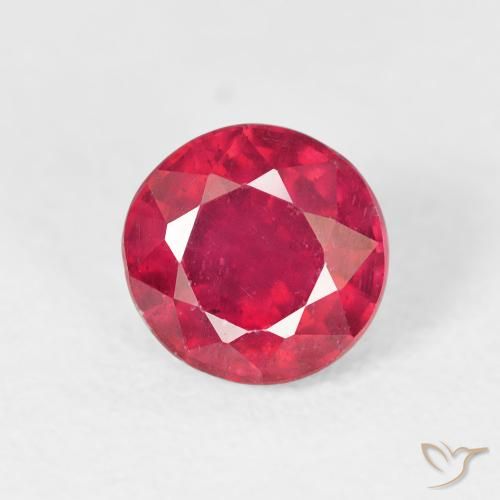 1.40ct Натуральный Джем Красный Рубин, Круглый, Чистота VS