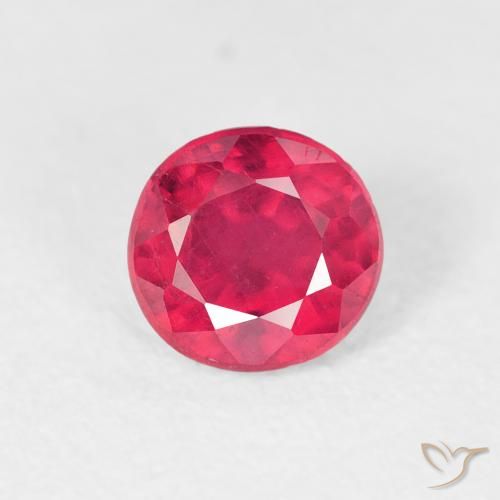 1.06ct Натуральный Ярко-розовый Рубин, Круглый, Чистота VS
