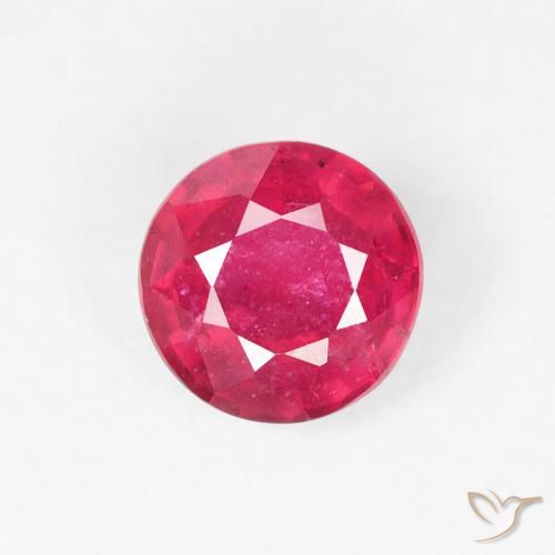 0.81ct Натуральный Насыщенный розовый Рубин, Круглый, Чистота VS