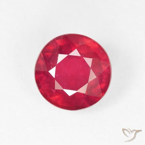 1.29ct Натуральный Джем Красный Рубин, Круглый, Чистота VS