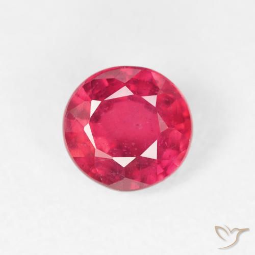 0.95ct Натуральный Насыщенный розовый Рубин, Круглый, Чистота VS
