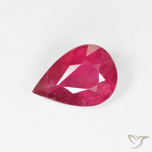 0.90ct Натуральный Средний красный Рубин, Форма груши, VS-SI