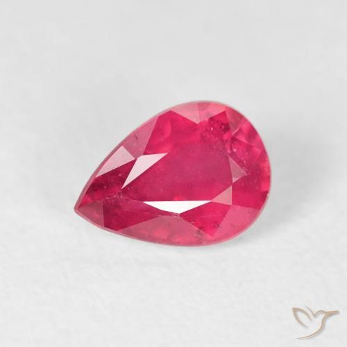 1.01ct Натуральный Розовато-красный Рубин, Форма груши, VS-SI