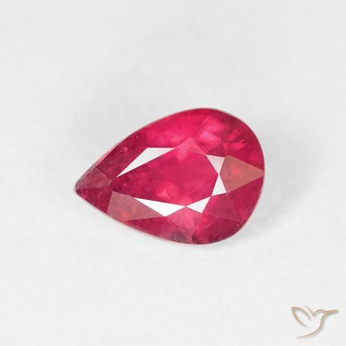 0.86ct Натуральный Средний красный Рубин, Форма груши, VS-SI