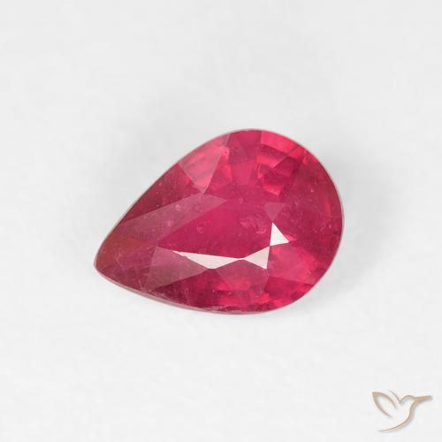 0.86ct Натуральный Глубокий малиновый Рубин, Форма груши, VS-SI