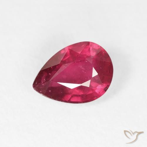 1.02ct Натуральный Средний красный Рубин, Форма груши, VS-SI