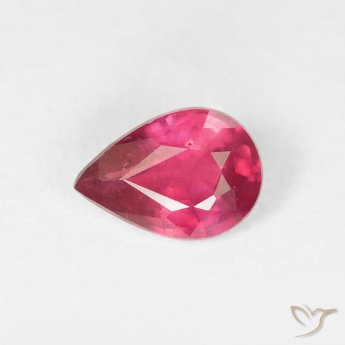 0.79ct Натуральный Красновато-розовый Рубин, Форма груши, VS-SI
