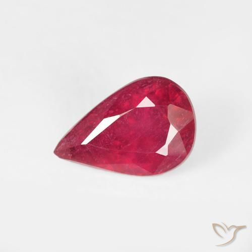 0.82ct Натуральный Джем Красный Рубин, Форма груши, VS-SI