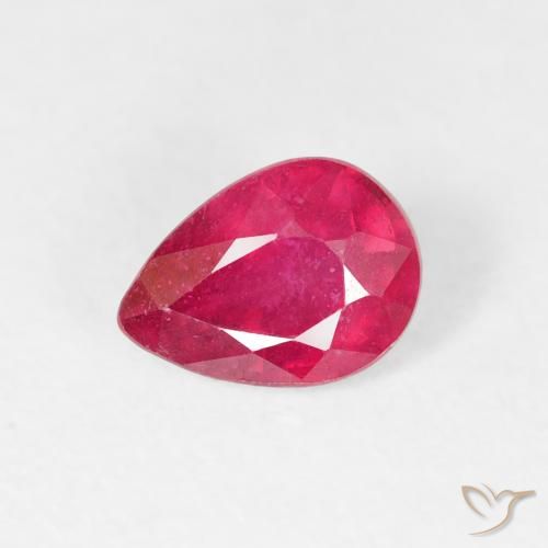 0.91ct Натуральный Красновато-розовый Рубин, Форма груши, VS-SI