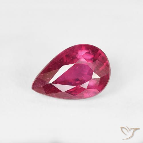 0.70ct Натуральный Светло-красный Рубин, Форма груши, VS-SI