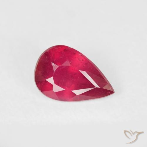 0.52ct Натуральный Глубокий малиновый Рубин, Форма груши, VS-SI