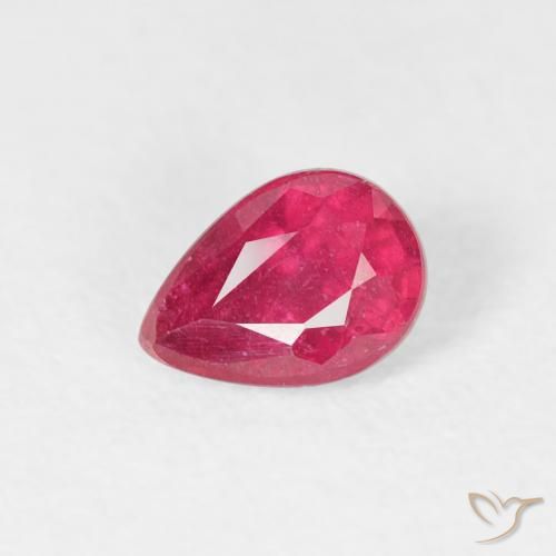 0.62ct Натуральный Розовато-красный Рубин, Форма груши, VS-SI