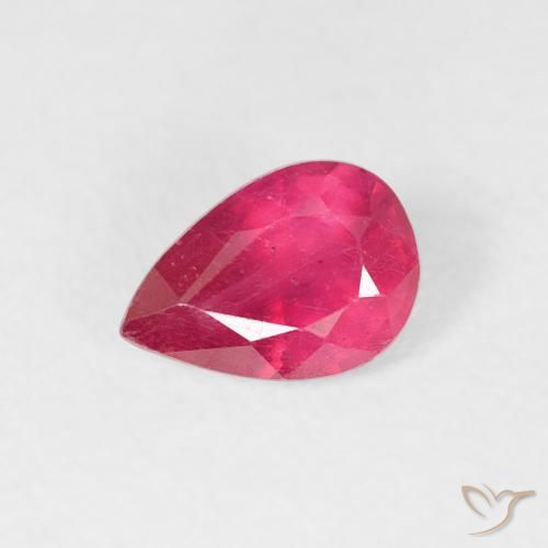 0.57ct Натуральный Розовато-красный Рубин, Форма груши, Чистота VS