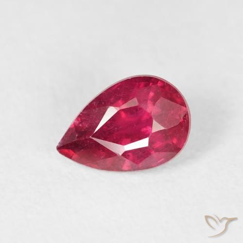 0.74ct Натуральный Глубокий малиновый Рубин, Форма груши, VS-SI