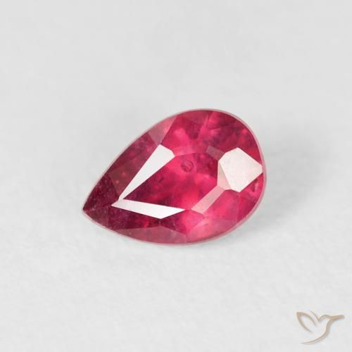 0.62ct Натуральный Средний красный Рубин, Форма груши, VS-SI