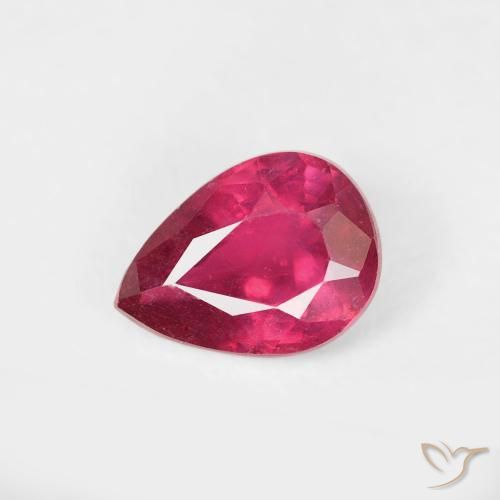0.78ct Натуральный Средний красный Рубин, Форма груши, VS-SI