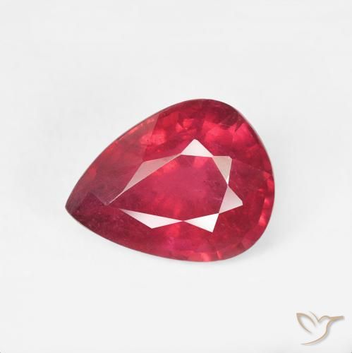 2.55ct Натуральный Средний красный Рубин, Форма груши, Чистота VS
