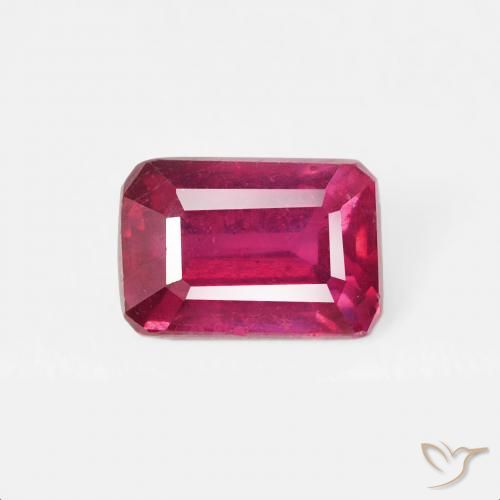 0.94ct Натуральный Светло-красный Рубин, Изумрудная огранка, Чистота VS