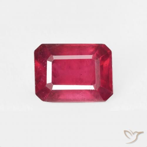 1.56ct Натуральный Джем Красный Рубин, Изумрудная огранка, Чистота VS