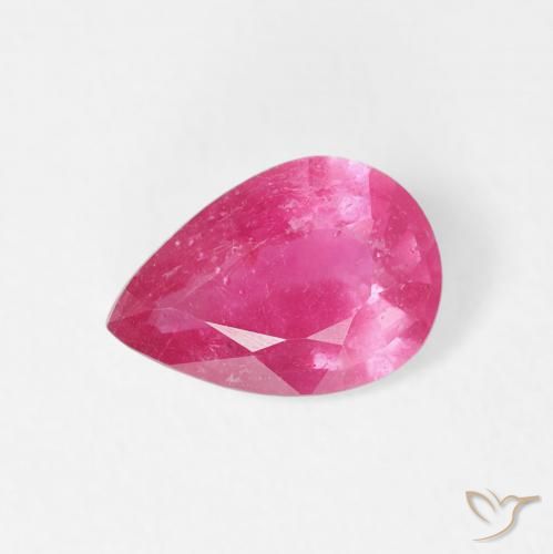 1.24ct Натуральный Розовато-красный Рубин, Форма груши, Чистота VS