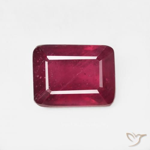2.82ct Натуральный Кроваво красный Рубин, Изумрудная огранка, Чистота VS