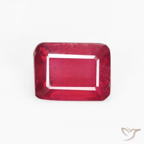 3.83ct Натуральный Джем Красный Рубин, Изумрудная огранка, Чистота VS