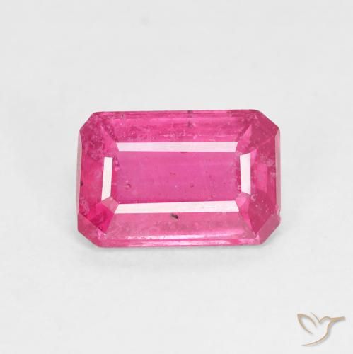 2.28ct Натуральный Ярко-розовый Рубин, Изумрудная огранка, VS-SI