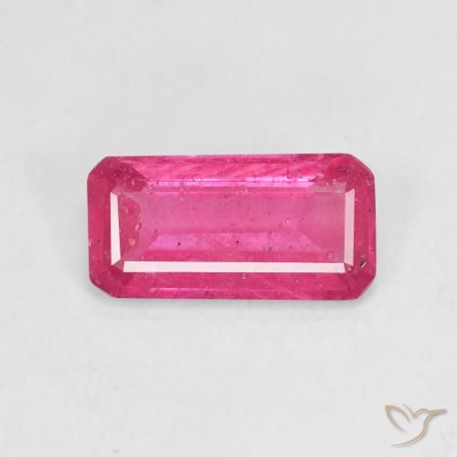 2.95ct Натуральный Ярко-розовый Рубин, Изумрудная огранка, VS-SI