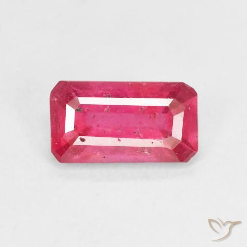 1.92ct Натуральный Ярко-розовый Рубин, Изумрудная огранка, VS-SI