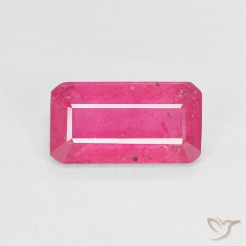 2.80ct Натуральный Ярко-розовый Рубин, Изумрудная огранка, VS-SI