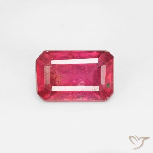 0.71ct Натуральный Средний розовый Рубин, Изумрудная огранка, VS-SI