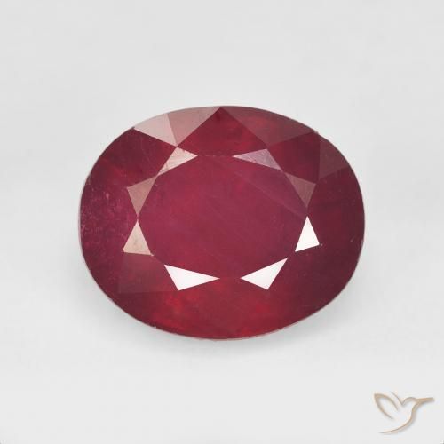 6.82ct Натуральный Темно-красный Рубин, Овал, Чистота VS