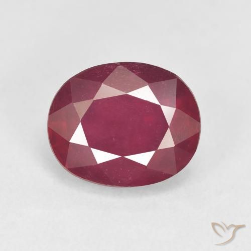 5.93ct Натуральный Темно-красный Рубин, Овал, Чистота VS