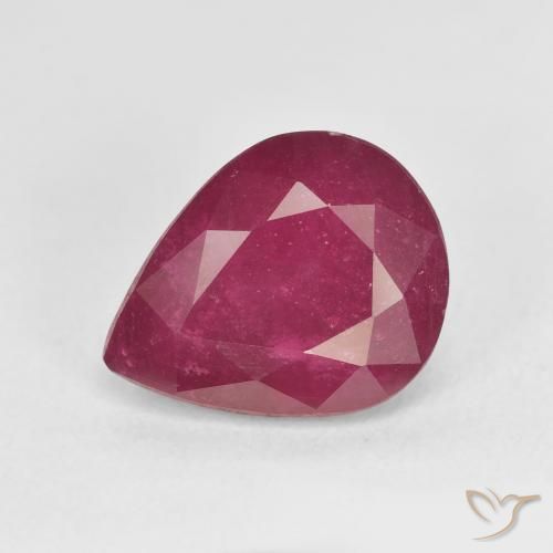 5.86ct Натуральный Розовато-красный Рубин, Форма груши, Чистота VS