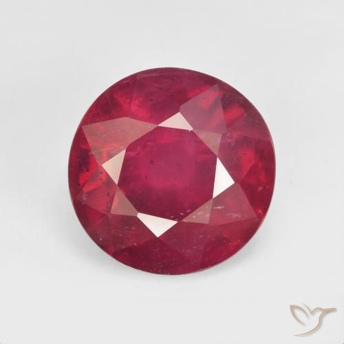 5.74ct Натуральный Средний красный Рубин, Круглый, Чистота VS