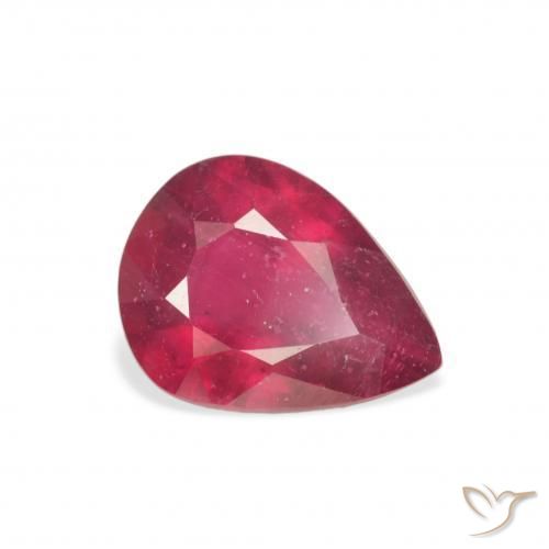 2.65ct Натуральный Джем Красный Рубин, Форма груши, Чистота VS