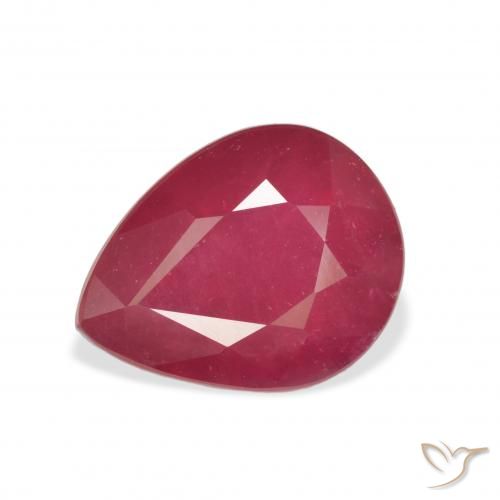 4.56ct Натуральный Средний красный Рубин, Форма груши, Чистота VS