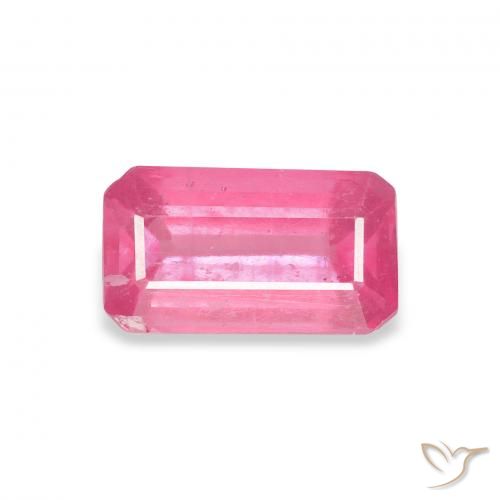1.77ct Натуральный Ярко-розовый Рубин, Изумрудная огранка, VS-SI