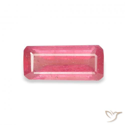 1.50ct Натуральный Пурпурный розовый Рубин, Изумрудная огранка, VS-SI