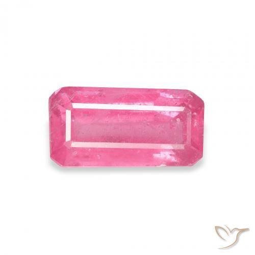 1.61ct Натуральный Ярко-розовый Рубин, Изумрудная огранка, VS-SI