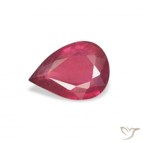 0.92ct Натуральный Красновато-розовый Рубин, Форма груши, VS-SI