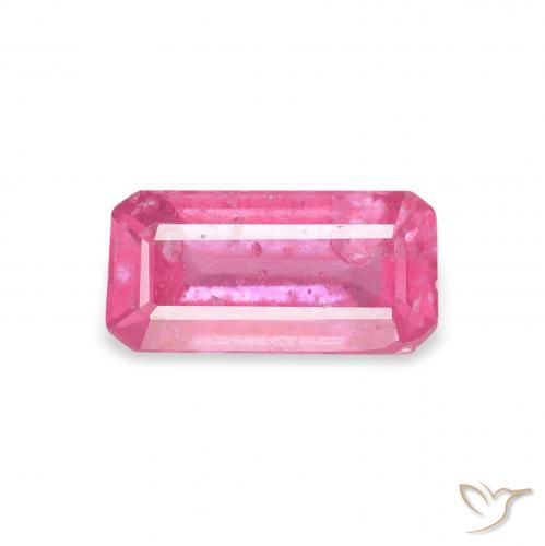 1.14ct Натуральный Ярко-розовый Рубин, Изумрудная огранка, SI