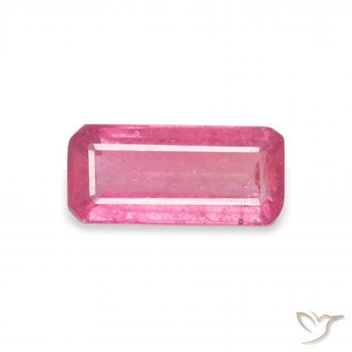 1.07ct Натуральный Ярко-розовый Рубин, Изумрудная огранка, VS-SI