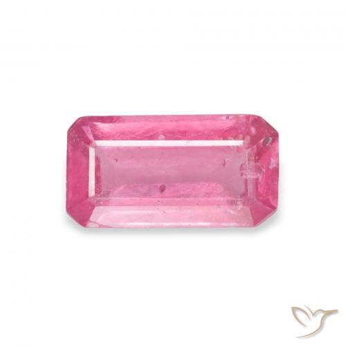 1.55ct Натуральный Ярко-розовый Рубин, Изумрудная огранка, VS-SI