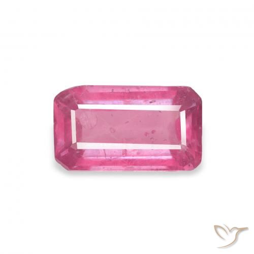 1.44ct Натуральный Ярко-розовый Рубин, Изумрудная огранка, VS-SI