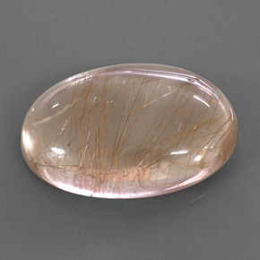 Натуральный золотой рутиловый кварц 49,49 карата огранка овал, прозрачный