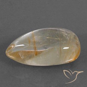 6.65ct Натуральный Очень светлый золотисто-коричневый Рутиловый кварц, Форма груши, Прозрачный