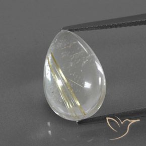 7.39ct Натуральный Светло-желтый Рутиловый кварц, Форма груши, Прозрачный
