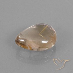 6.41ct Натуральный Очень светлый золотисто-коричневый Рутиловый кварц, Форма груши, Прозрачный