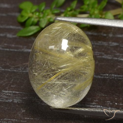 9.93ct Натуральный Очень светлый золотисто-коричневый Рутиловый кварц, Овал, Прозрачный